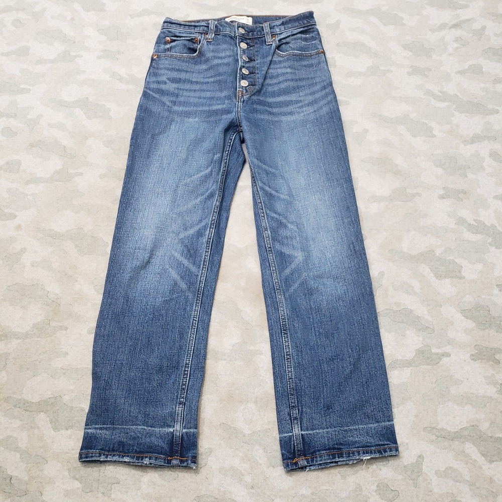 Abercrombie & Fitch Jeans Womens 27/4R Blue Ankle Straight Denim Medium Wash